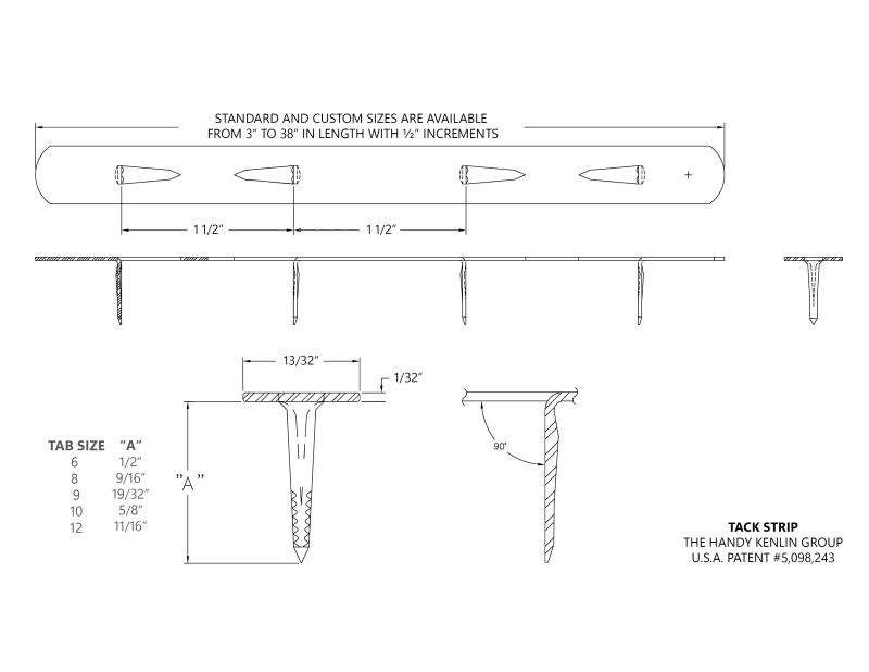 34" Upholstery Metal Tack Strip with Fabri-Trim™ Narrow Edge Design and Velvet Edge™ Fabric Protection